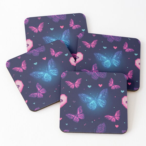 Item preview, Neon Flutter: Digital Butterflies & Pixelated Hearts (Y2K) designed and sold by SeanOsShirts.