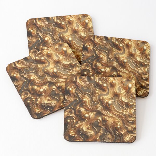 Item preview, Swirling golden and black patterns create a mesmerizing abstract texture designed and sold by homydesign.