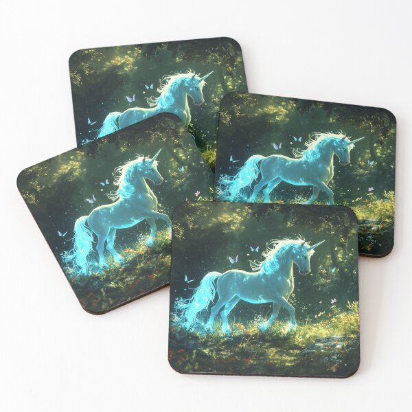 Item preview, Blue Unicorn in Forest designed and sold by ACastilloArt.