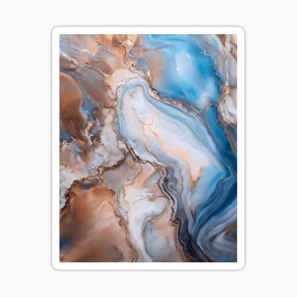 Item preview, Abstract fluid art pattern resembling marble in blue and brown tones designed and sold by homydesign.