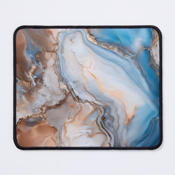 Item preview, Abstract fluid art pattern resembling marble in blue and brown tones designed and sold by homydesign.