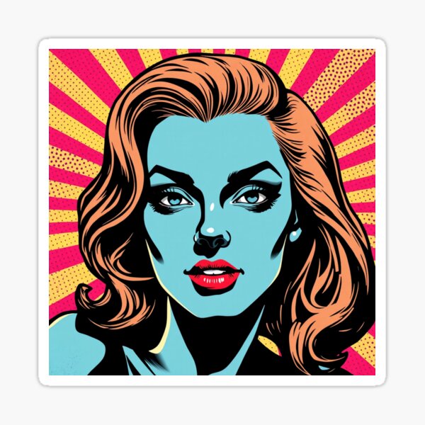 Item preview, Pop Art Retro Style Woman with Bold Colors - An AI Creation designed and sold by BuffysFlavor.