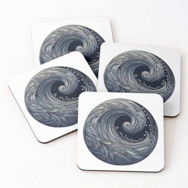 Item preview, A detailed, swirling wave in black and white, reminiscent of traditional Japanese art designed and sold by homydesign.