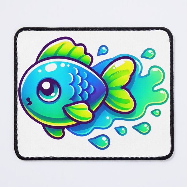 Item preview, Cute Vibrant Blue Green Fish designed and sold by Little Care Studio.