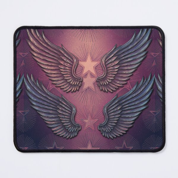 Item preview, Chrome Angels: Tribal Wings & Stars in Pastel Y2K Angelcore designed and sold by SeanOsShirts.