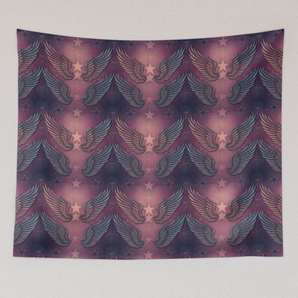 Item preview, Chrome Angels: Tribal Wings & Stars in Pastel Y2K Angelcore designed and sold by SeanOsShirts.