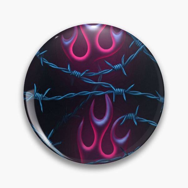 Item preview, Neon Inferno: Barbed Wire & Flames in Y2K Street Style designed and sold by SeanOsShirts.