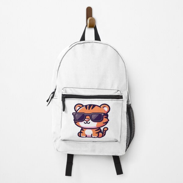 Item preview, Cool tiger in kawaii chibi style wearing sunglasses designed and sold by AdrianMDesigns.