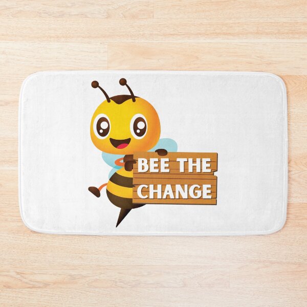 Item preview, Friendly little bee with the phrase "Be the change" designed and sold by mysummerland.