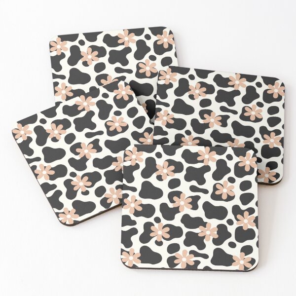 Item preview, Retro Floral Cow Print designed and sold by DesignByRoseCo.