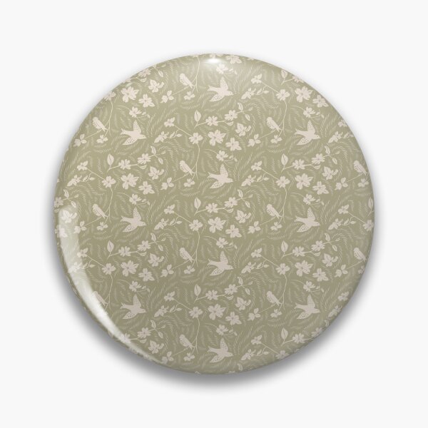 Item preview, Sage and Cream Linocut Birds and Dogwoods  designed and sold by StacySepulvado.