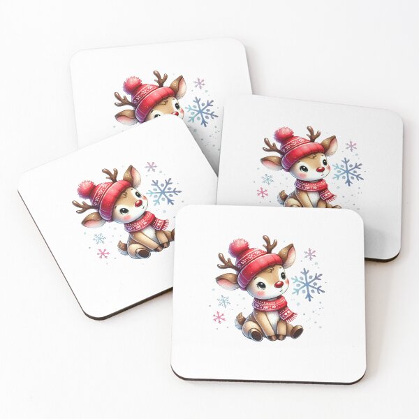 Item preview, Cute Reindeer in Winter Hat Illustration designed and sold by Little Care Studio.
