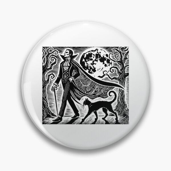 Item preview, Nocturnal Stroll: Dracula and His Cat Under the Full Moon designed and sold by Carocas20.