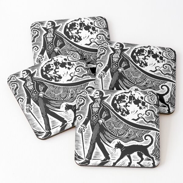Item preview, Nocturnal Stroll: Dracula and His Cat Under the Full Moon designed and sold by Carocas20.