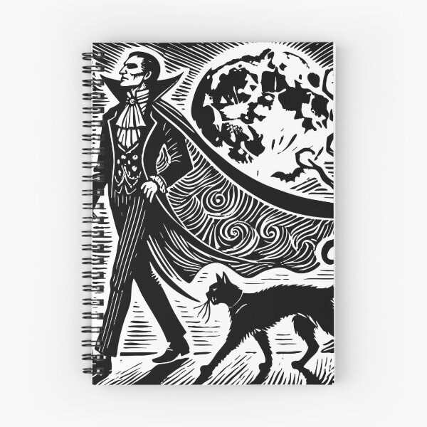 Item preview, Nocturnal Stroll: Dracula and His Cat Under the Full Moon designed and sold by Carocas20.