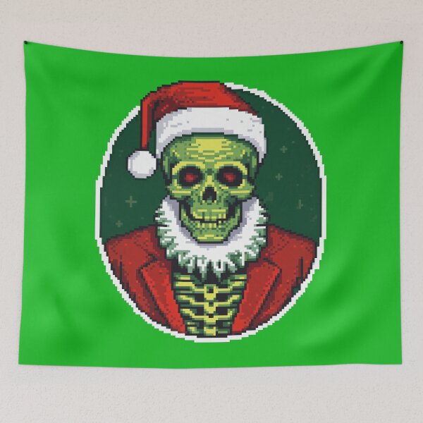 Item preview, Christmas in October - Halloween Santa Skeleton Design designed and sold by FunnyFarmDesign.