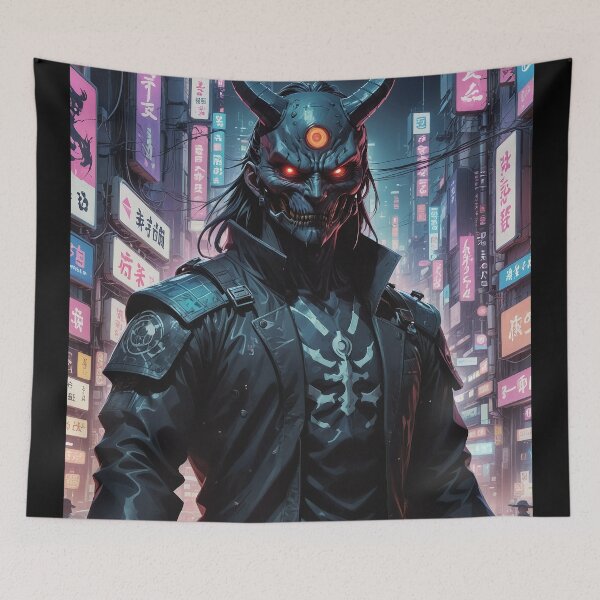 Item preview, Cyberpunk Demon Samurai designed and sold by Nostalgia Busters.