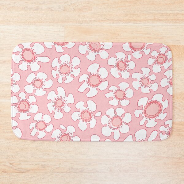 Item preview, Red and White Hand Drawn Single Line Doodle Flowers Pattern designed and sold by schorrnuff.