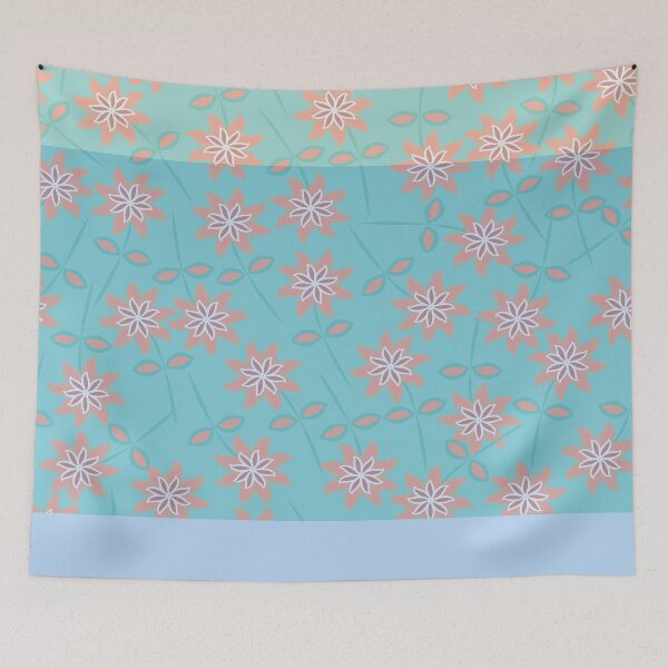 Item preview, Floral Harmony in Blue and Turquoise.  designed and sold by CONTRAPINK.