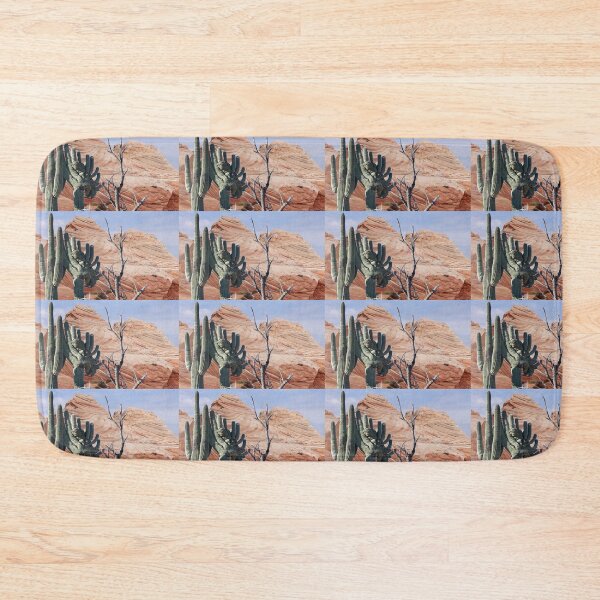 Item preview, Crestate and regular saguaro cacti superimposed on Coyote Buttes designed and sold by Creative Endeavors ..