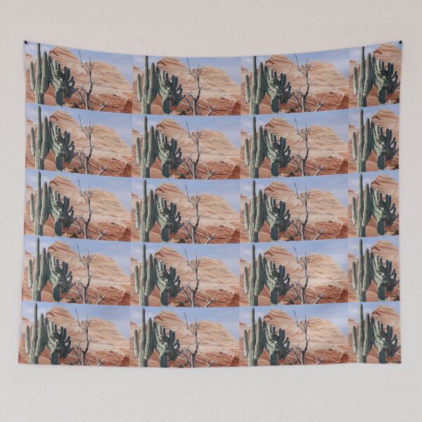 Item preview, Crestate and regular saguaro cacti superimposed on Coyote Buttes designed and sold by Creative Endeavors ..