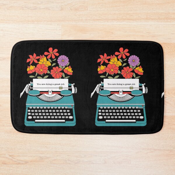 Item preview, Vintage Typewriter with Flowers and Motivational Message Art Print designed and sold by Witsprings.