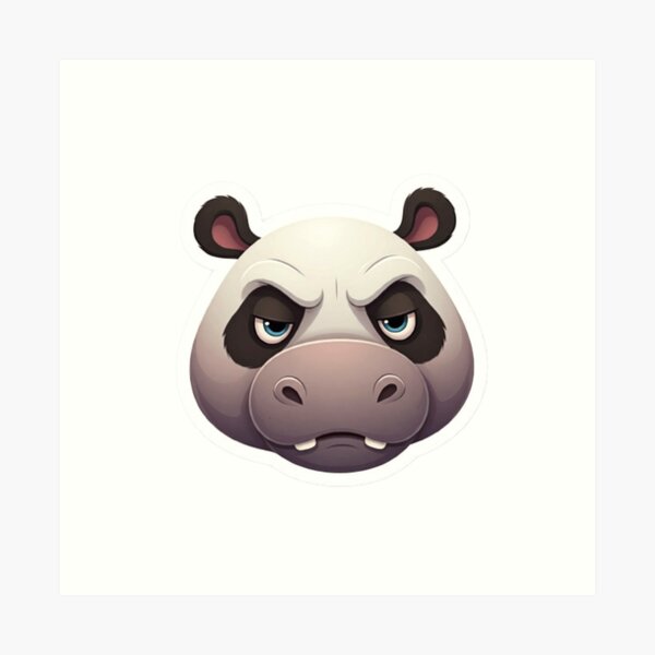Item preview, Grumpy Hippo Panda designed and sold by StickersRyous.