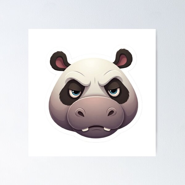 Item preview, Grumpy Hippo Panda designed and sold by StickersRyous.