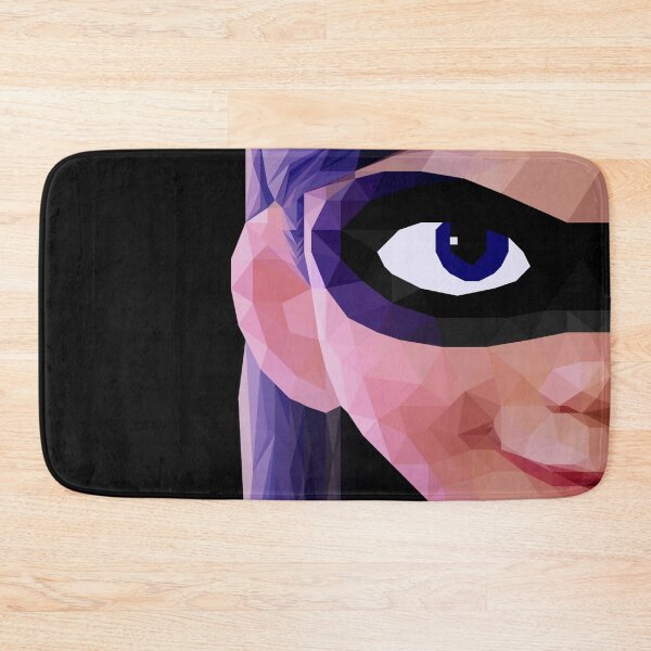 Item preview, Geometric Superhero Close-Up - Low Poly Masked Heroine Art designed and sold by OrangePoly.