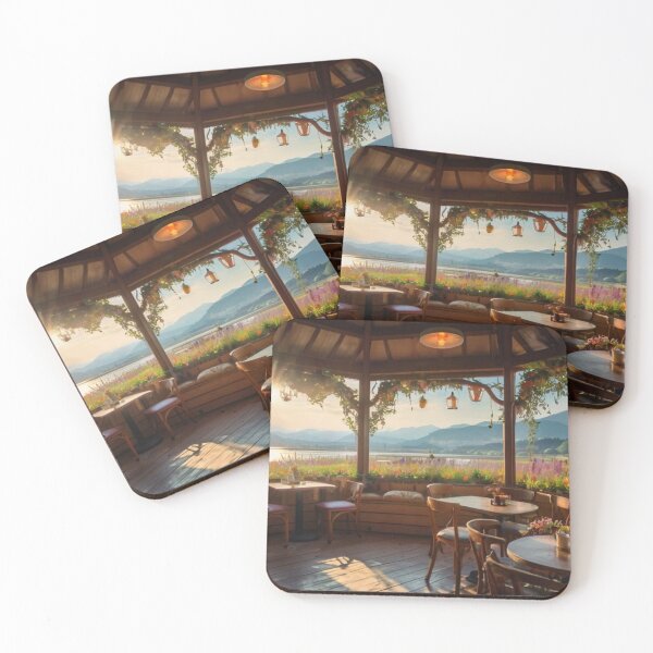 Item preview, Sunlit Café by the Meadow Stream designed and sold by BlareBlare.