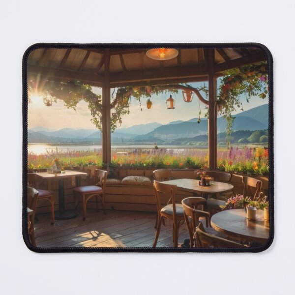 Item preview, Sunlit Café by the Meadow Stream designed and sold by BlareBlare.