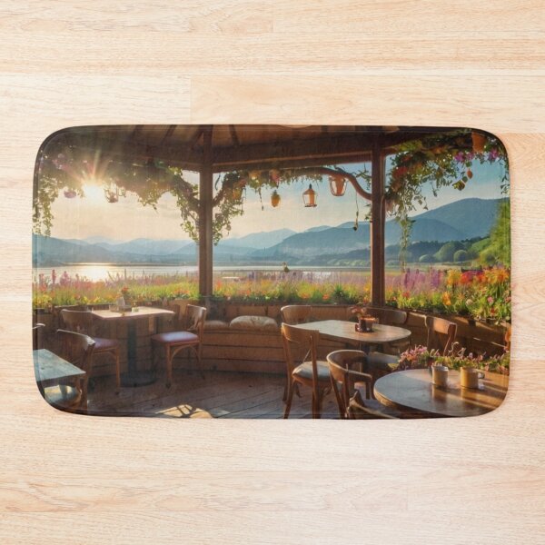 Item preview, Sunlit Café by the Meadow Stream designed and sold by BlareBlare.