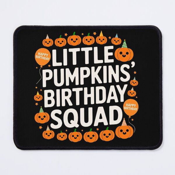 Aperçu de l'œuvre Conception de fête sur le thème d'Halloween pour l'équipe d'anniversaire des petites citrouilles créée et vendue par ChalaDesign.
