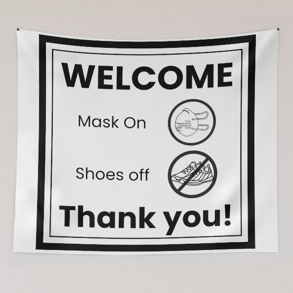 Item preview, Welcome Sign: Mask On Shoes Off designed and sold by sarahelainepdx.