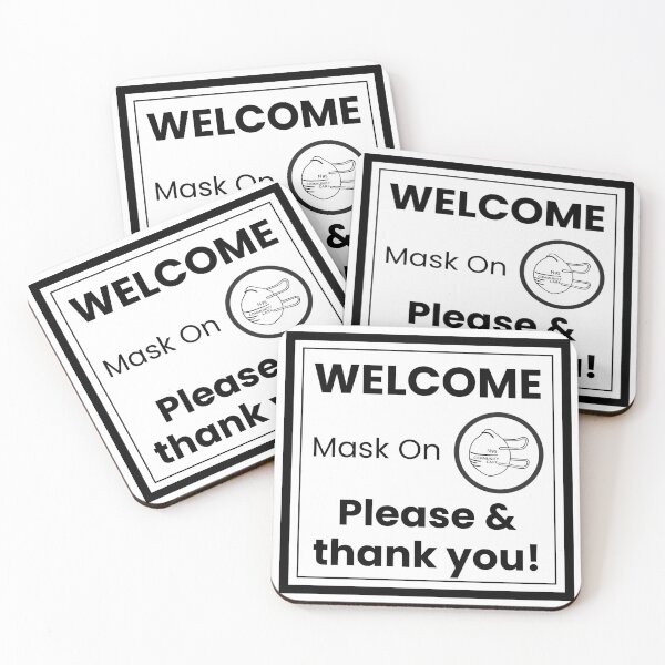 Item preview, Welcome Sign Mask On Please and Thank you designed and sold by sarahelainepdx.