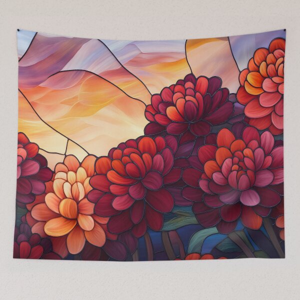 Item preview, Stained Glass of Sunset Dahlia designed and sold by Cozirlax.