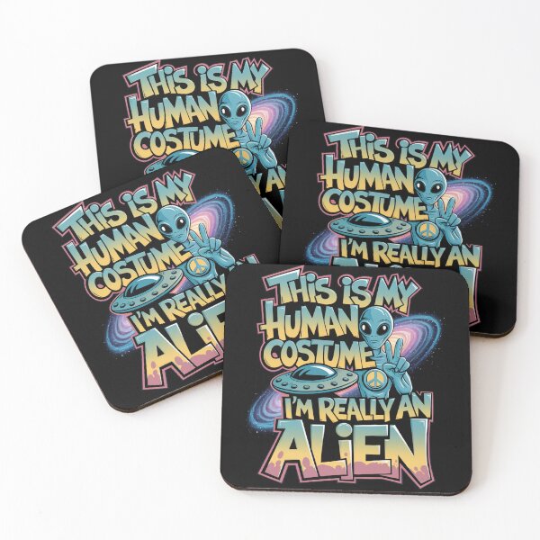 Item preview, This is My Human Costume I'm Really An Alien Graffiti Peace Funny designed and sold by CreativeAr.