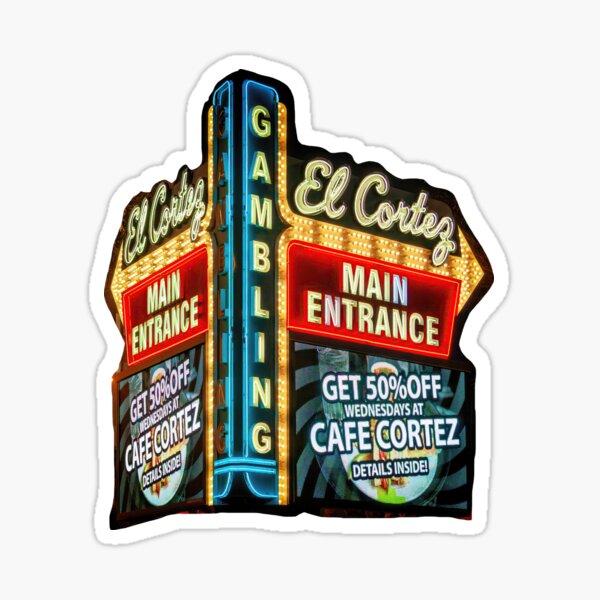 El Cortez Casino Neon Sign at night, Las Vegas Sticker