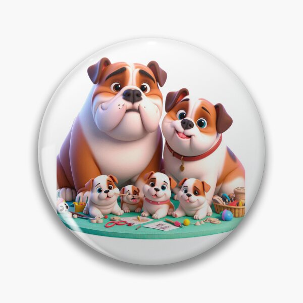 Item preview, English Bulldog Family designed and sold by Mood Dogs Studio.