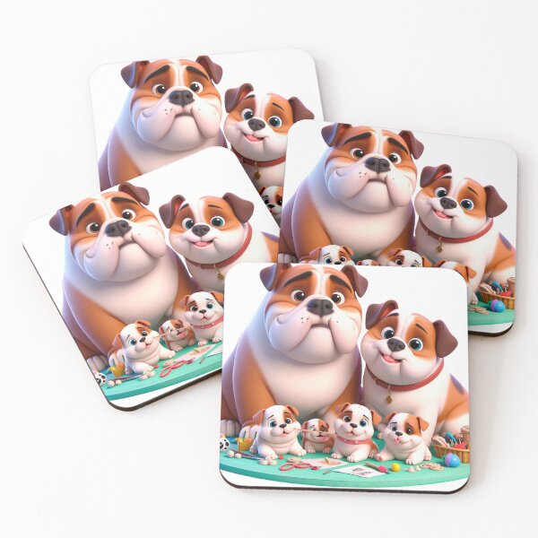 Item preview, English Bulldog Family designed and sold by Mood Dogs Studio.