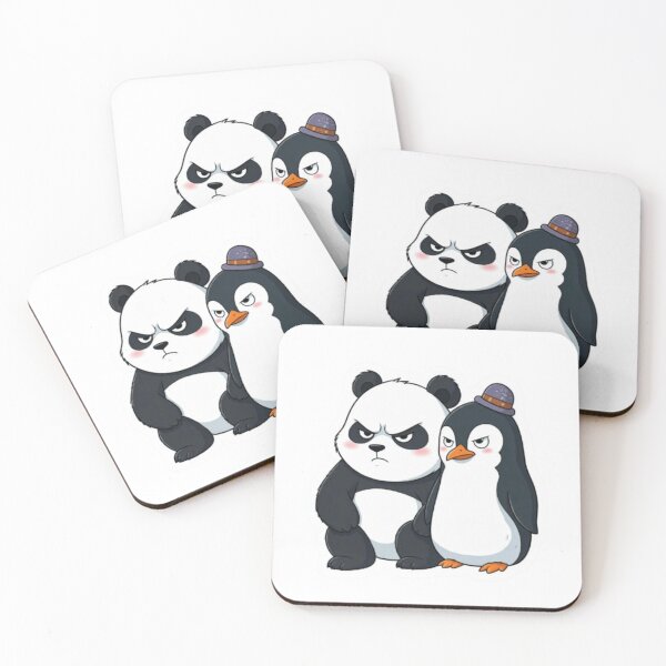 Item preview, Grumpy Panda and Penguin Duo designed and sold by StickersRyous.