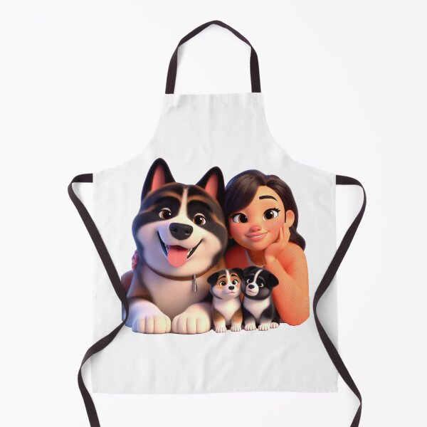 Item preview, Siberian Husky and Girl with Puppies designed and sold by Mood Dogs Studio.