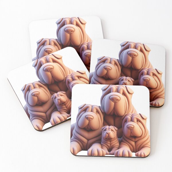 Item preview, SharPei Family Illustration designed and sold by Mood Dogs Studio.