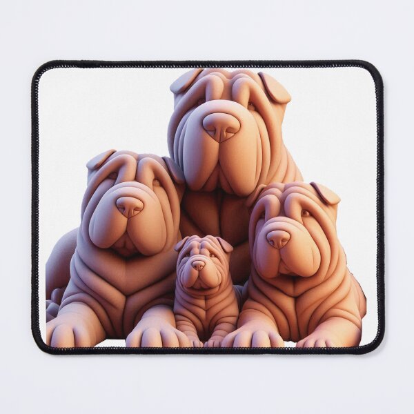 Item preview, SharPei Family Illustration designed and sold by Mood Dogs Studio.