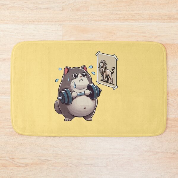 Item preview, Fat Cat vs Lion - Funny Bodybuilding  Gym Workout Fitness designed and sold by chantastical.