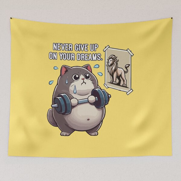 Item preview, Fat Cat vs Lion - Funny Bodybuilding  Gym Workout Fitness designed and sold by chantastical.