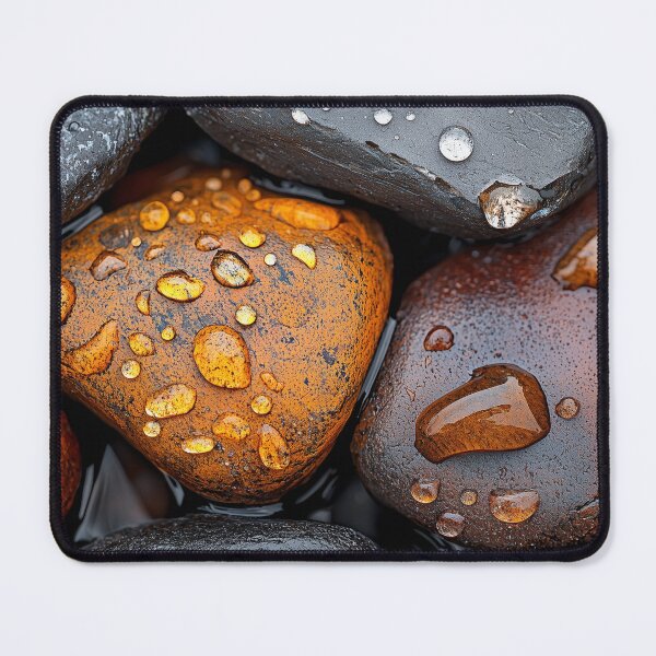 Item preview, Water Drops on Polished Stones designed and sold by DigiCre8.