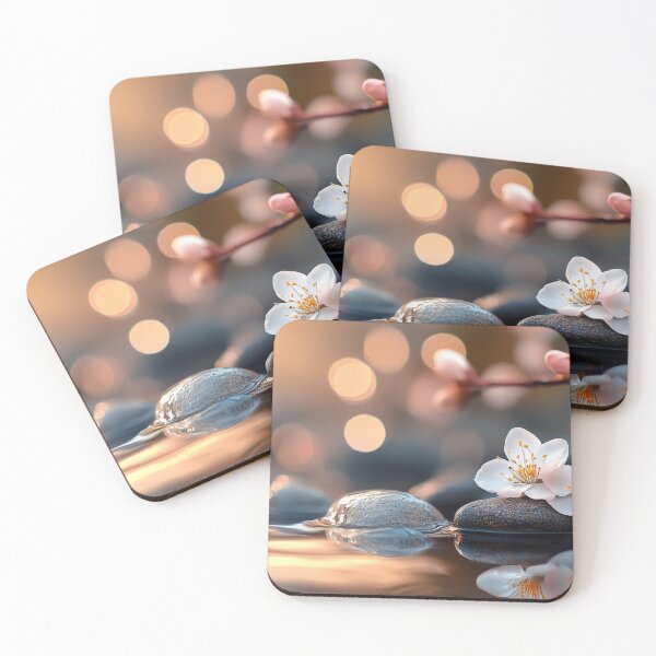 Item preview, Golden Hour Small Pool of Water with Rocks, and Flowers designed and sold by DigiCre8.