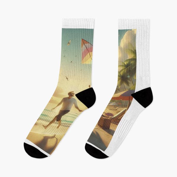 Item preview, Summer Romance: Couple Flying a Kite on the Beach designed and sold by choder61.