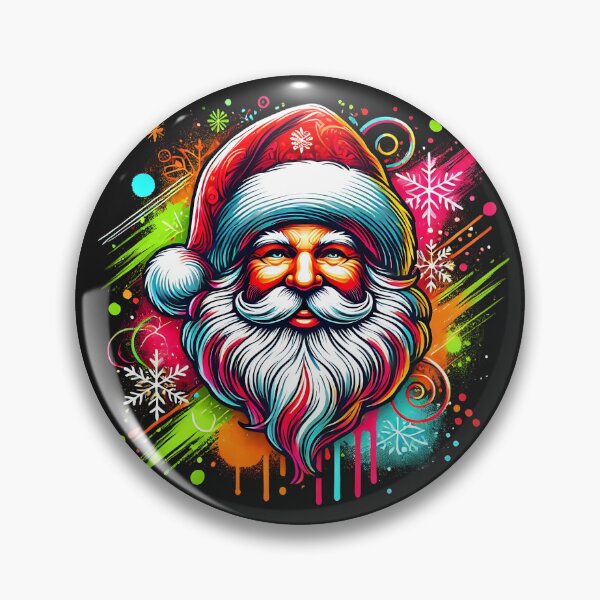 Item preview, Festive Santa Art with Colorful Snowflakes Christmas Vibes designed and sold by Nalin-Design.